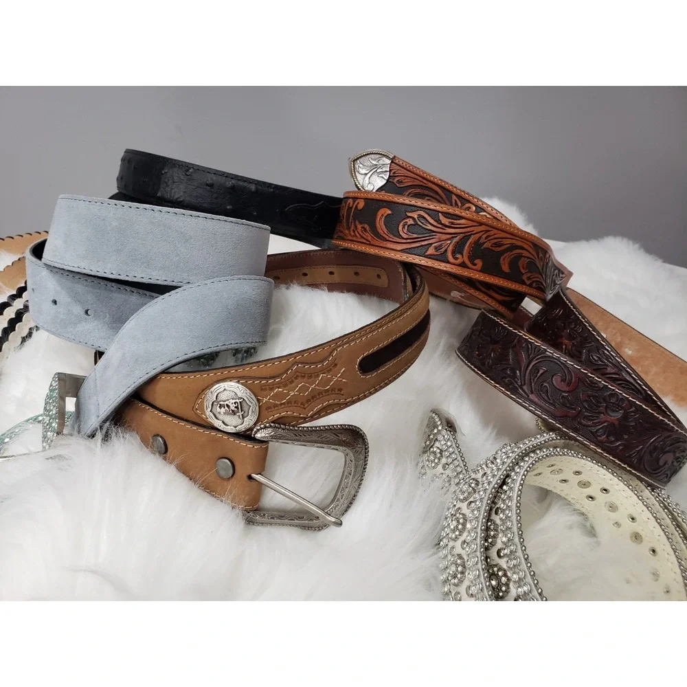 READ DESCRIPTION BROKEN PROJECT BELT LOT western rhinestone ariat cody james